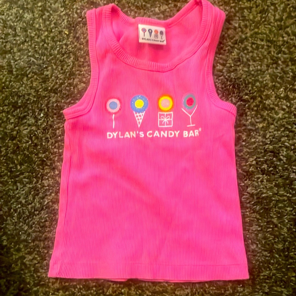 Dylan’s Candy Bar hot pocket pink girls tank top size 4T in excellent condition